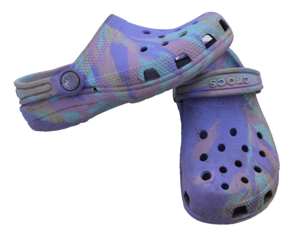 CROCS Classic Marbled Clogs - Moon Jelly Purple Pastel 207464 - Kids Sz 12